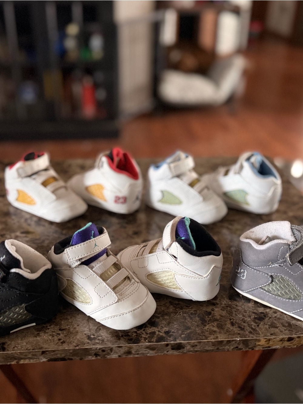 Jordan Baby High-Top Sneakers in White with Multicolor Accents